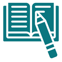 04 Open book with a pencil icon.