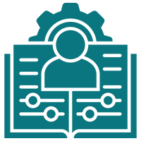 about04 Person icon with gear and sliders.